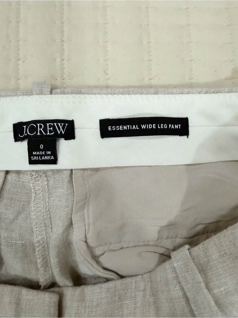 J. Crew Essential Wide Leg Pant in Light Beige